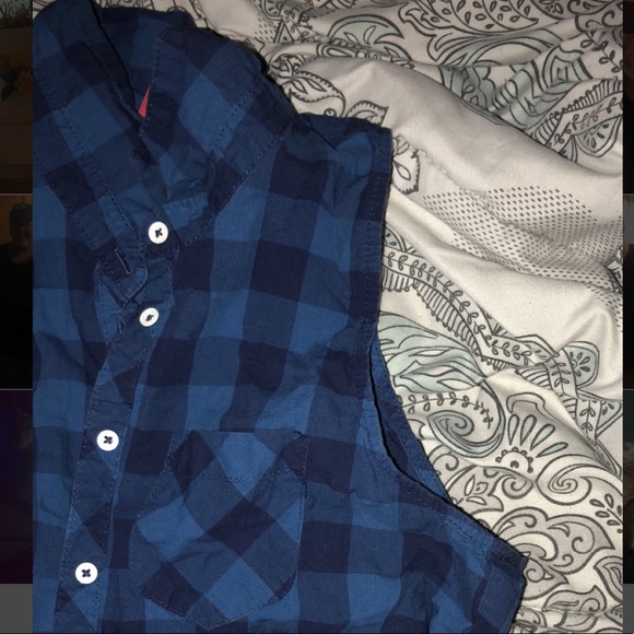 Sleeveless plaid shirt - Picture 2 of 2